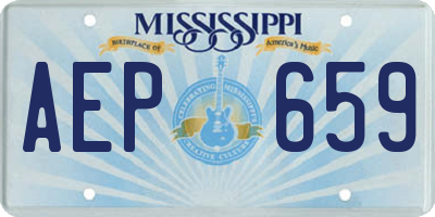 MS license plate AEP659