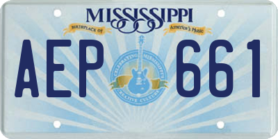 MS license plate AEP661