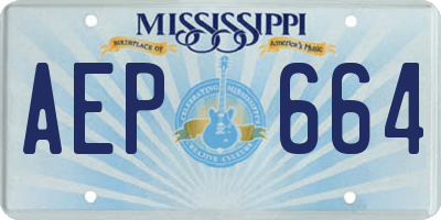 MS license plate AEP664