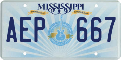 MS license plate AEP667