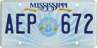 MS license plate AEP672