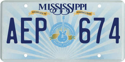 MS license plate AEP674