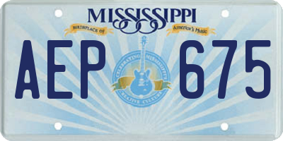 MS license plate AEP675