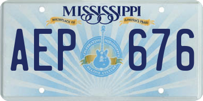 MS license plate AEP676