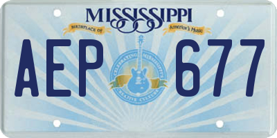 MS license plate AEP677