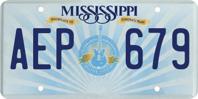 MS license plate AEP679