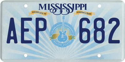 MS license plate AEP682