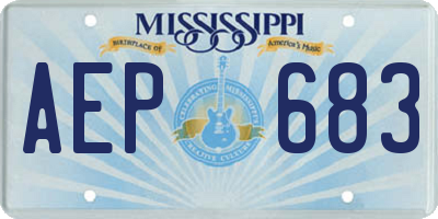 MS license plate AEP683