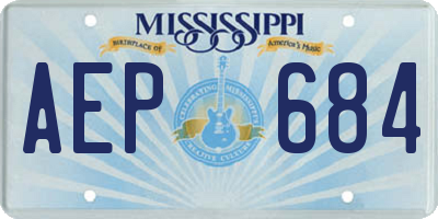 MS license plate AEP684