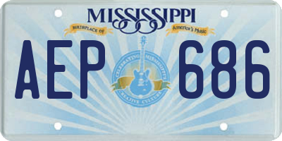 MS license plate AEP686