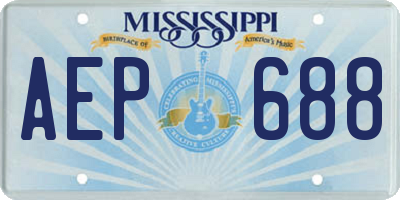 MS license plate AEP688