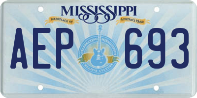 MS license plate AEP693