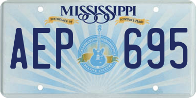 MS license plate AEP695