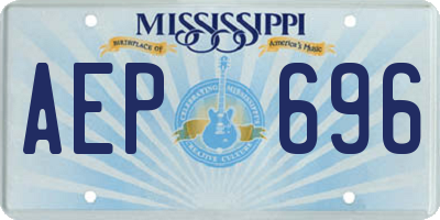 MS license plate AEP696