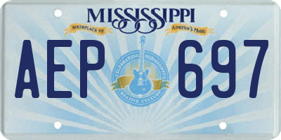 MS license plate AEP697