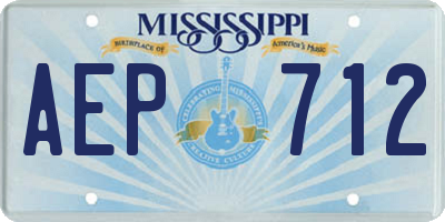 MS license plate AEP712