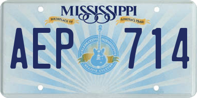MS license plate AEP714