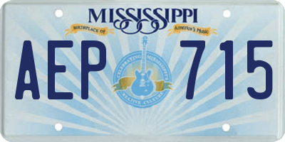 MS license plate AEP715