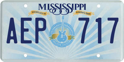 MS license plate AEP717