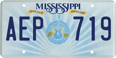 MS license plate AEP719