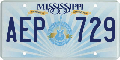 MS license plate AEP729