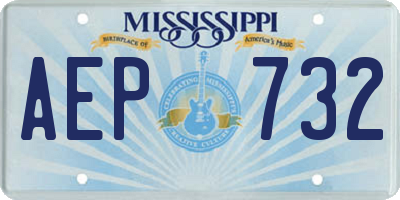 MS license plate AEP732