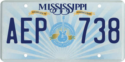 MS license plate AEP738