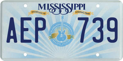 MS license plate AEP739