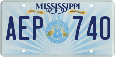 MS license plate AEP740