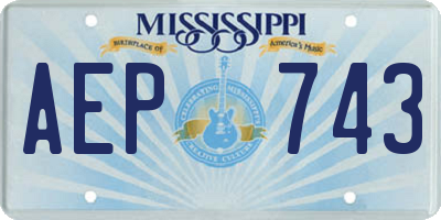 MS license plate AEP743