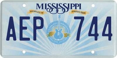 MS license plate AEP744