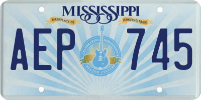 MS license plate AEP745