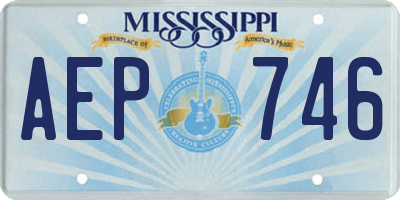 MS license plate AEP746