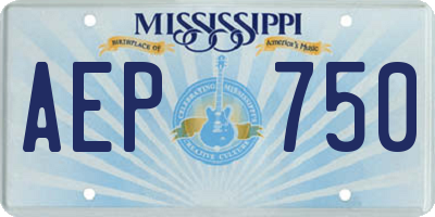 MS license plate AEP750