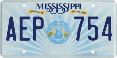MS license plate AEP754