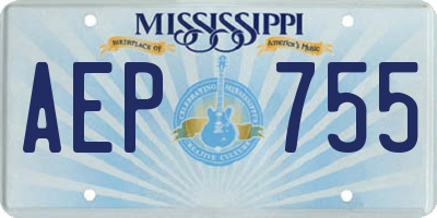MS license plate AEP755