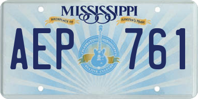 MS license plate AEP761