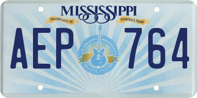 MS license plate AEP764