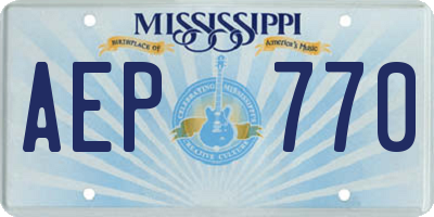 MS license plate AEP770