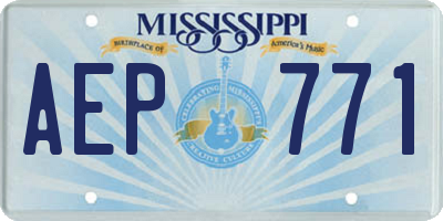 MS license plate AEP771