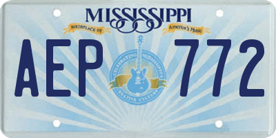 MS license plate AEP772