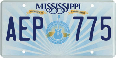 MS license plate AEP775