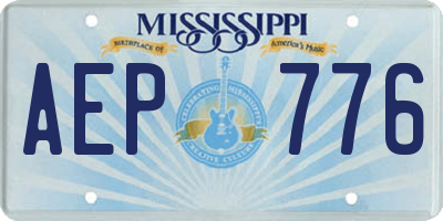 MS license plate AEP776