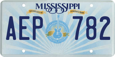 MS license plate AEP782