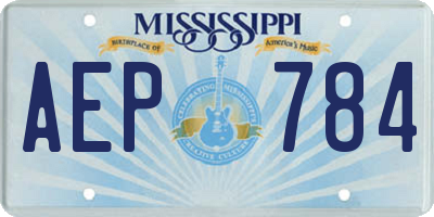 MS license plate AEP784