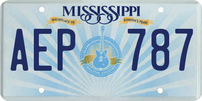 MS license plate AEP787