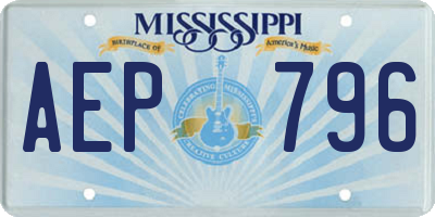MS license plate AEP796
