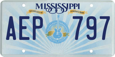 MS license plate AEP797