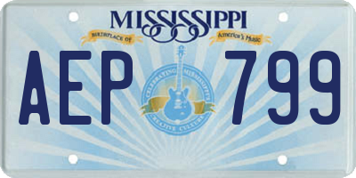 MS license plate AEP799