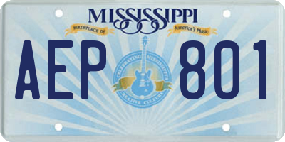 MS license plate AEP801